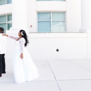 Custom made wedding dress.